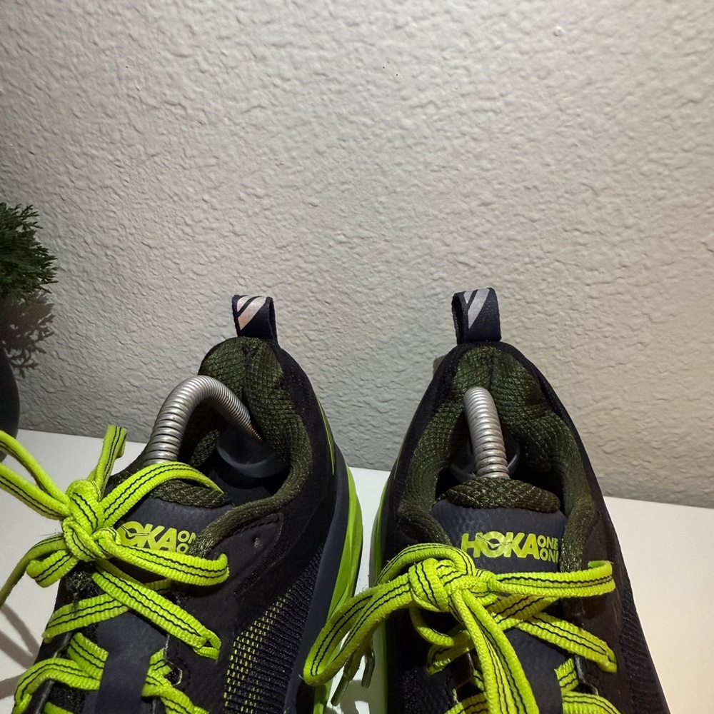 Hoka Black and Neon Green Athletic Shoes - Picture 9 of 10
